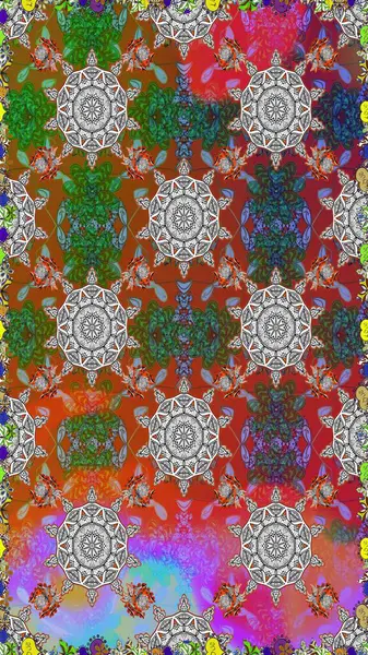 Raster düz çiçekleri pürüzsüz desen. Gri ve kahverengi renkli çiçekler. Tasarım hediye paketi, tebrik kartları, posterler ve afiş tasarımı.