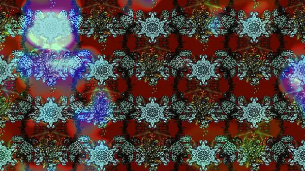 Düz Çiçek Elementleri Tasarımı. Raster illüstrasyonundaki çiçek desenli çizim. Süslü kumaş deseni. Renkli Bahar Teması çizim şablonu.