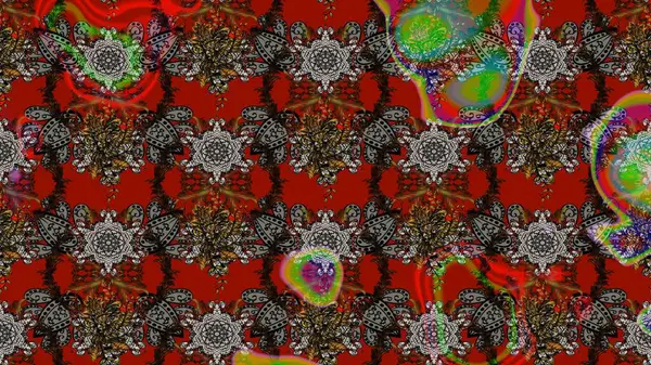 Gri ve kırmızı renkte çiçekler. Renkli Yaz Temalı eskiz kalıbı. Raster illüstrasyonundaki çiçek desenli çizim. Düz Çiçek Elementleri Tasarımı.