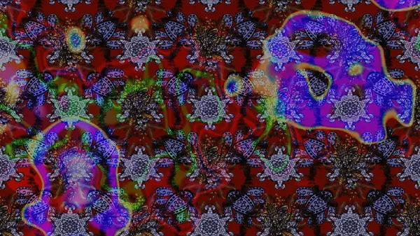 Kahverengi ve kırmızı renkte çiçekler. Raster illüstrasyonu. Çizim çiçek deseni duvar kağıdı için kullanılabilir.