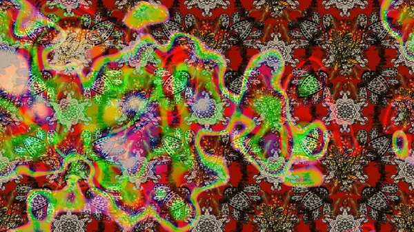 Güzel kumaş deseni. Güzel karalamalı çiçek desenli çizim. Raster illüstrasyonu. Küçük çiçekte sevimli çiçek deseni var..