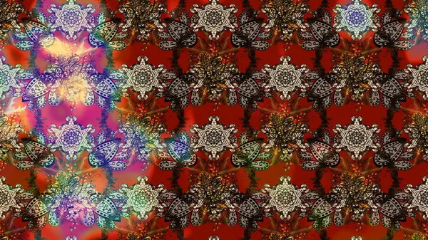 Raster illüstrasyonu. Tekstil veya kitap kapakları, imalat, duvar kağıtları, baskı, hediye paketi ve yapıştırma kitabı için çiçek eskizi geçmişi. Küçük ölçekli çiçeklerdeki basit sevimli desen.