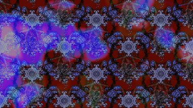 Nazikçe, güzel çiçek arkaplanı. Çiçekli karalama şeklinde Raster çiçek deseni. Mor ve mavi renkte çiçekler.