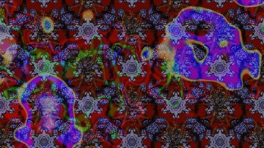 Kahverengi ve kırmızı renkte çiçekler. Raster illüstrasyonu. Çizim çiçek deseni duvar kağıdı için kullanılabilir.