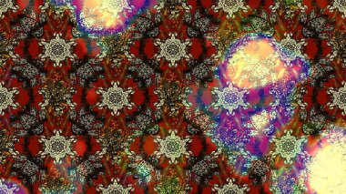 Raster illüstrasyonu. Eski usul küçük çiçekli şirin bir eskiz deseni. Moda arka planında parlak buketler. Kumaş, duvar kâğıdı ve kağıda yazdırmak için gelişen arkaplan.