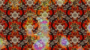 Kahverengi ve bej renkli güzel çiçekli eskiz deseni, suluboya çiçek deseni, duvar kağıdı, kart veya kumaş için fayanslı. Raster..