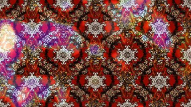 Küçük çiçekte güzel bir desen. Moda baskıları için zarif bir şablon. Küçük renkli çiçekler. Kahverengi ve kırmızı çiçekli bahar çiçekleri. Motley illüstrasyonu.