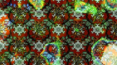 Nazik, narin çiçek arkaplanı. Yeşil ve kahverengi renkli çiçekler. Raster çiçek desenli ve çiçekli..