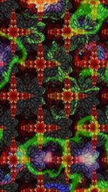 Raster illüstrasyonundaki çiçek desenli çizim. Siyah ve gri renkte çiçekler.