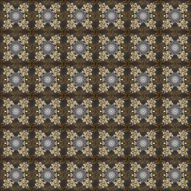 Hoş renklerde çiçekler. Raster Illustrasyon 'da kusursuz çiçek deseni.