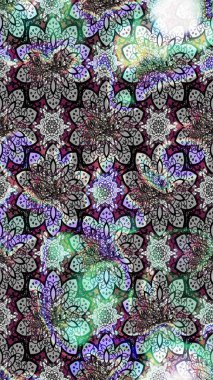 Tatil havası. Nazik romantik baskı. Raster güzel bir çiçek deseni çizmiş. Bahar mevsimi.