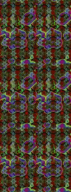 Parlak çiçekli yeşil renkler üzerine soyut çizim deseni. Küçük çiçekte hoş bir çiçek deseni var. Çiçek elementli zarif raster dokusu..