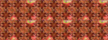 Doğu tarzı arabesk. Raster altın desen. Altın elementli kahverengi ve kırmızı renkler. Kusursuz altın desenli bukleler. Raster illüstrasyonu.