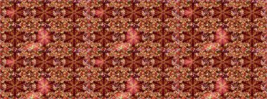 Kırmızı ve kahverengi renklerde altın. Doğum günü kartı, davetiye ya da afiş için iyidir. Raster illüstrasyonu. Kusursuz ortaçağ çiçek deseni. Dekoratif simetri arabesk.