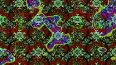 Doğa. Çiçek kolajı. - Yeşil ve kırmızı çiçekler. Küçük çiçekte güzel bir desen var. Raster deseni. Çiçek kompozisyonu. Çiçek arka planı.