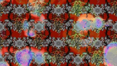 Çiçekli zambakların eskiz geçmişi. Parlak çiçekli kolaj çiçekleri gri ve kahverengi. Çiçek tasarımı için inanılmaz kolaj cennet tarzı..