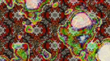 Raster Modaya uygun kumaş deseni. Kahverengi ve gri renkli şirin çiçek desenleri. Düz Çiçek Elementleri Tasarımı. Renkli Bahar Teması çizim şablonu.