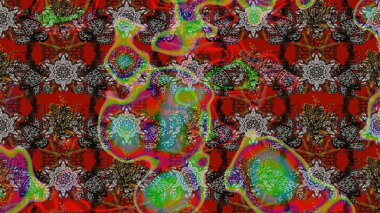 Düz Çiçek Elementleri Tasarımı. Kahverengi ve kırmızı renkte çiçekler. Çiçek desenli eskiz, yaz çiçekleri. Renkli Bahar Teması çizim şablonu.