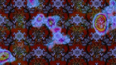 Kumaş, duvar kağıdı ve kağıt üzerine baskı yapmak için gelişen arka plan. Eski usul küçük çiçekli şirin bir eskiz deseni. Moda arka planında parlak buketler. Raster illüstrasyonu.