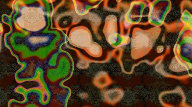 1950-1960 motifleri. Çiçekli ipek eşarp. Kahverengi ve yeşil kahverengi ve yeşil. Retro tekstil tasarım koleksiyonu. El çizimi çiçek elementleri ile soyut çizim raster deseni.