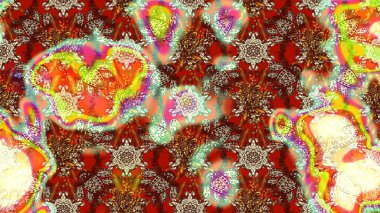 Çiçek duvar kağıdı. Raster illüstrasyonu. Hint süsü. Kahverengi ve nötr renklerde. Renkli süs kenarı. Çizim deseni.