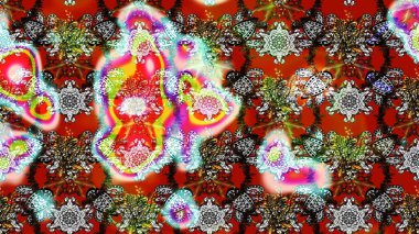 Kırmızı ve gri renkte çiçekler. Küçük çiçekte sevimli çiçek deseni var..