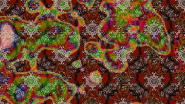 Çiçekli el çizimi çizimi deseni. Modern gelişim kahverengi ve kırmızı raster arka plan duvar kağıdı çizimi klasik çizgili iz sürme desenli çiçekler, çiçekli süsler.