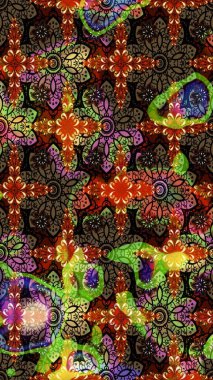 Raster illüstrasyonundaki çiçek desenli çizim. Kahverengi ve siyah renkli çiçekler. Renkli Bahar Teması eskiz kalıbı. Düz Çiçek Elementleri Tasarımı.