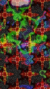 Çiçek deseni. Chichi 'nin kumaş kalıbını çiz. Raster illüstrasyonu. Renkli Bahar Teması eskiz kalıbı. Düz Çiçek Elementleri Tasarımı.