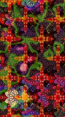 Güzel kumaş deseni. Bahar çiçekleriyle güzel bir çiçek deseni çizmişsin. Raster illüstrasyonu.