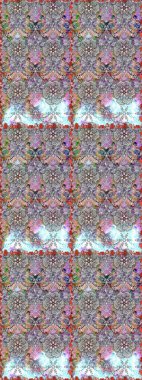 Tekstil tasarımı için gri ve nötr renklerde geleneksel halk çiçekleri buketi. Çiçeksiz desenli nakış işlemeli gelincikler ve vadi zambaklarıyla.