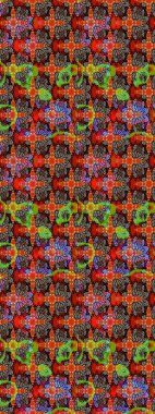 Düz Çiçek Elementleri Tasarımı. Süslü kumaş deseni. Raster illüstrasyonundaki çiçek desenli çizim. Renkli Bahar Teması çizim şablonu.