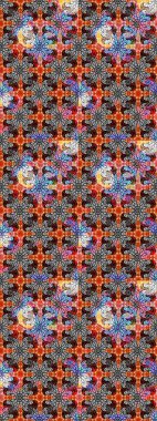 Çizgi çizimi kalıbı. Şirin çiçekler. Raster Moda kumaş deseni.