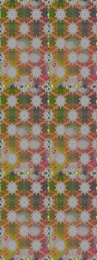 Çiçek süsü ile kusursuz desen. Raster illüstrasyonu. Gri ve kahverengi renkte çiçekler.