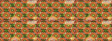 Geleneksel raster ve altın desen. Kahverengi ve turuncu renkler üzerinde klasik oryantal desen. Damask pürüzsüz süsü.