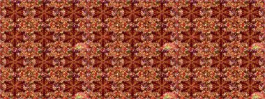 Raster altın pürüzsüz desen. Kırmızı ve kahverengi renklerde kusursuz desen. Doğu tarzı arabesk tarzında altın elementler. Kusursuz altın desenli bukleler..