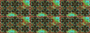 Kusursuz kraliyet lüksü, altın barok kumaş rengi. Altın antika ortaçağ dekoratifi, yapraklar ve kahverengi ve yeşil renklerde altın desenli süslemeler..