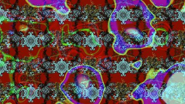 Raster. Düz Çiçek Elementleri Tasarımı. Renkli Bahar Teması çizim şablonu.