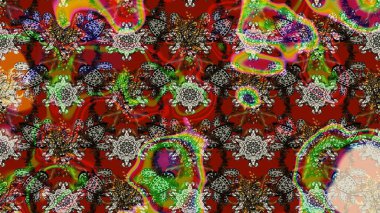 Üst manzara, yumuşak kahverengi ve kırmızı renk tarzı. Sevgililer günü ve tebrik kartı konsepti için şık bir davetiye. Manzaralı çiçek deseni. Çiçek kompozisyonu, el boyası, hassas şablon..