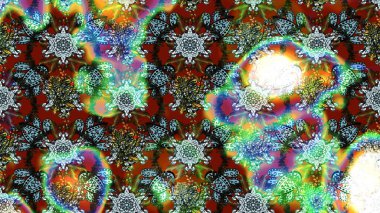 Raster illüstrasyonu. Eski usul. Eskiz geçmişi. Kumaş, tekstil, duvar kağıdı baskısı için. Renkli desenli eskiz deseni, yeşil ve mavi çiçekler ve dekoratif elementler.