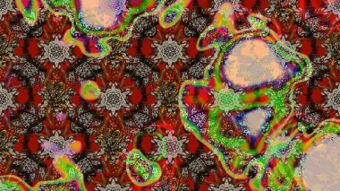 Çiçekli güzel suluboya desen. Kahverengi ve gri renklerde. Raster illüstrasyonu.