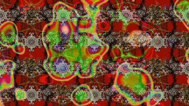 Renkli Bahar Teması eskiz kalıbı. Düz Çiçek Elementleri Tasarımı. Çiçekli çizim şekli. Kahverengi ve kırmızı renkte çiçekler.