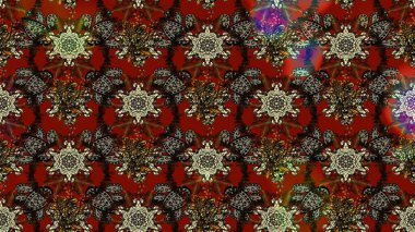 Raster güzel bir çiçek deseni çizmiş. Kahverengi ve kırmızı renkte çiçekler. Nazik romantik baskı. Bahar mevsimi. Tatil havası..