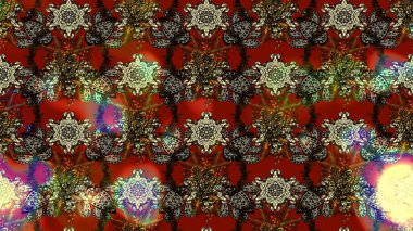 Spring summer time. Raster sketch cute flower pattern. Flowers on brown and red colors. Holidays mood. Gentle romantic print.