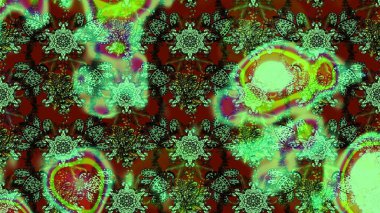 Renkli Bahar Teması eskiz kalıbı. Düz Çiçek Elementleri Tasarımı. Yeşil ve kahverengi renkli çiçekler. Raster illüstrasyonunda çiçek deseni çizimi.