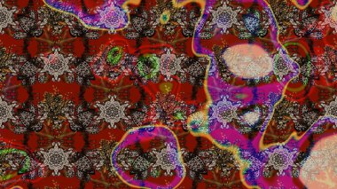 Raster Güzel kumaş deseni. Raster suluboya deseni, narin çiçekler, kahverengi ve kırmızı çiçekler, tebrik kartı şablonu..