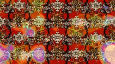 Renkli Bahar Teması eskiz kalıbı. Sevimli çiçek raster deseni. Kahverengi ve bej renkli çiçekler. Düz Çiçek Elementleri Tasarımı.