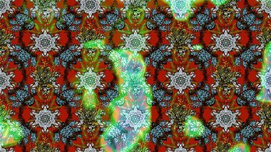 Eskiz arkaplan modeli. Kahverengi ve yeşil üzerine çiçekler. Raster hisseleri. Suluboya, elle çizilmiş.