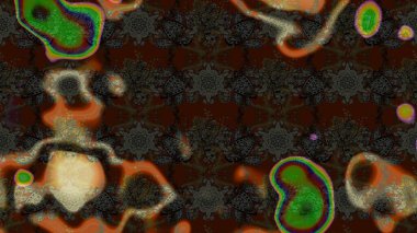 Renkli grunge, soyut arkaplanı kolonya ve gri çiçeklerle süslüyor. Parmak izi, kumaş, duvar kâğıdı, tekstil için raster dokusu. Nakış desenli çiçek deseni..