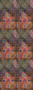 Renkli Yaz Temalı eskiz kalıbı. Düz Çiçek Elementleri Tasarımı. Çiçekli eskiz çizimi. Kahverengi renkte çiçekler.